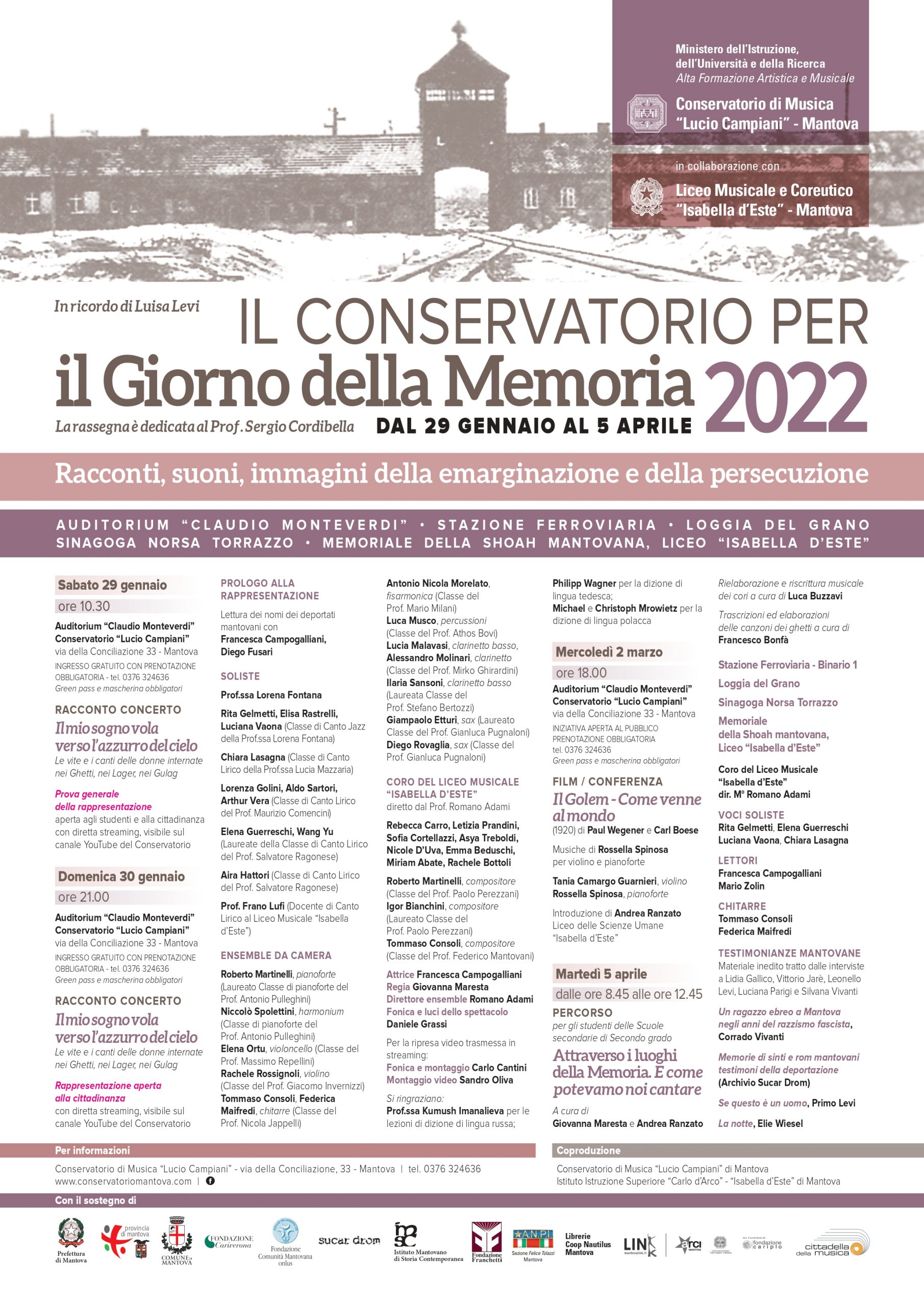 Il Conservatorio per il Giorno della memoria